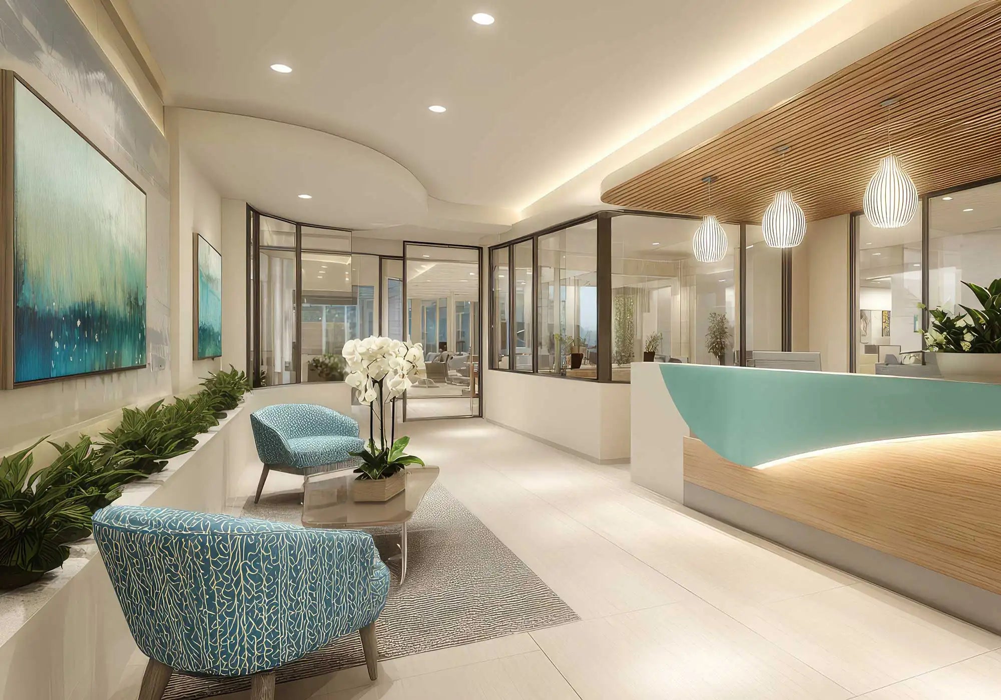 Interior of clean and modern physician's clinic