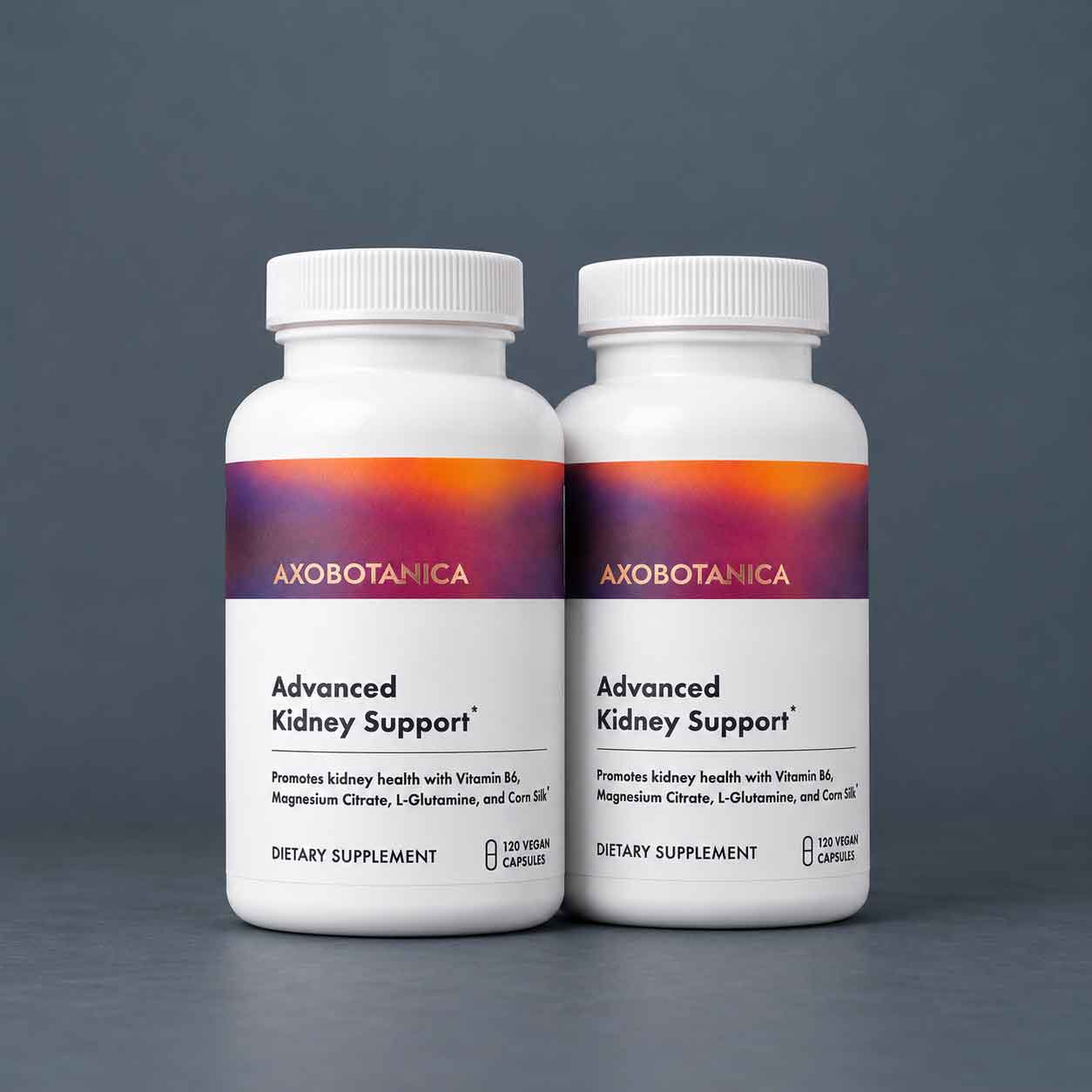 Two bottle bundle of Advanced Kidney Support on slate grey background