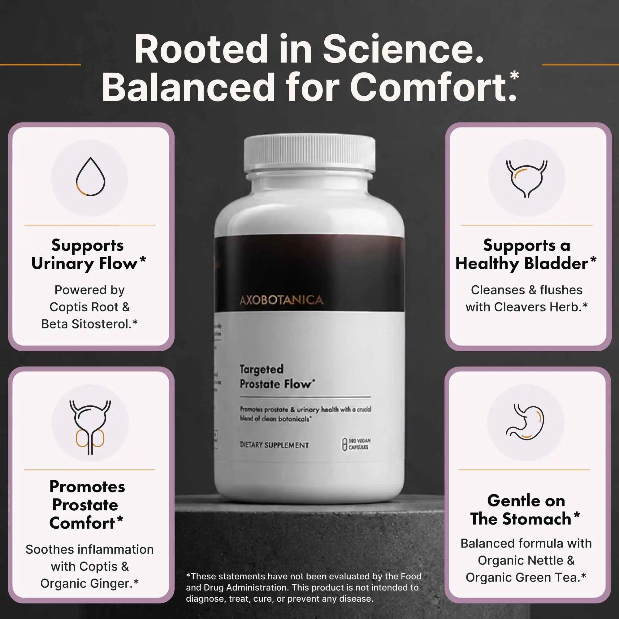 Information and white supplement bottle